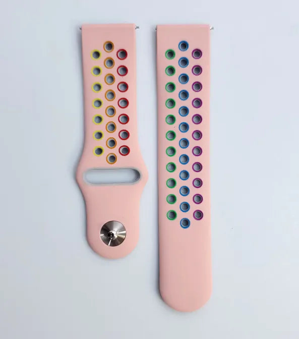 Sport horlogebandje - 20mm - Roze/kleurrijk