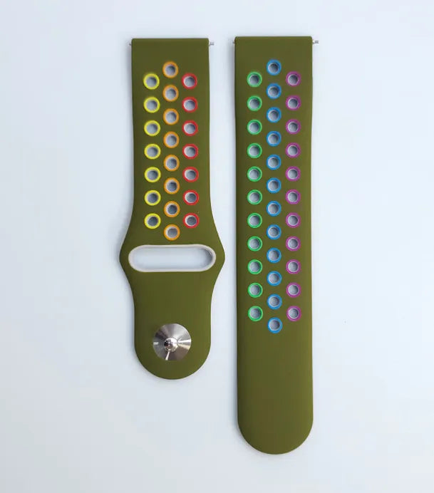 Sport horlogebandje - 20mm - Legergroen/kleurrijk