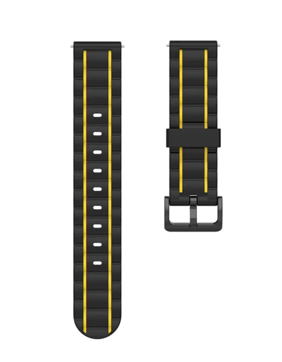 Sport gesp horlogebandje - 20mm - Zwart/geel
