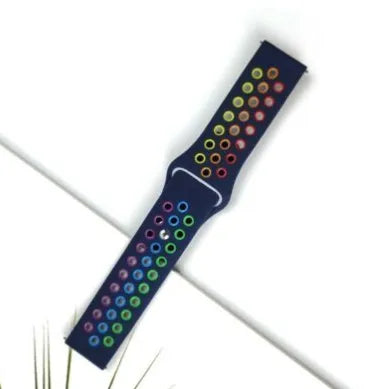 Sport horlogebandje - 20mm - Donkerblauw/kleurrijk
