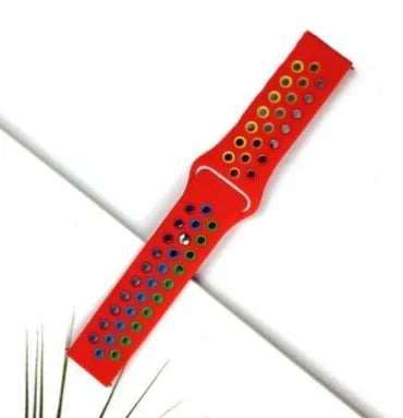 Sport horlogebandje - 20mm - Rood/kleurrijk