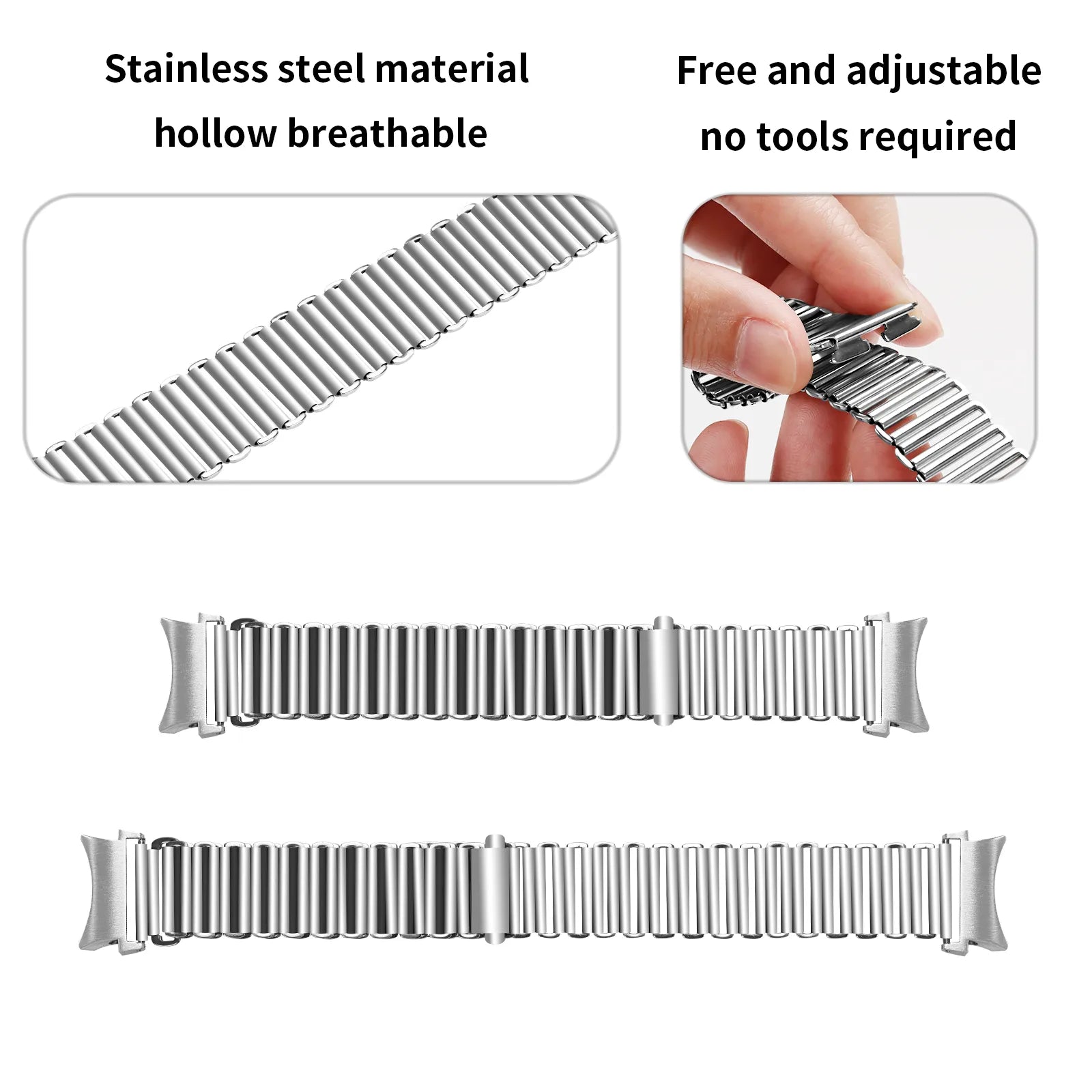 Stalen Loop horlogebandje - 20mm - Zilver