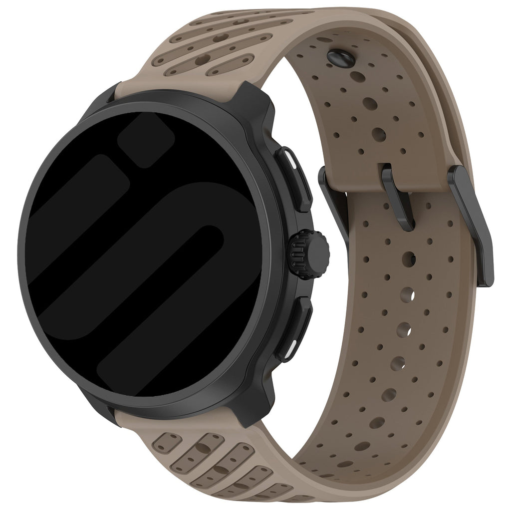 Striped Silicone horlogebandje - 22mm - Bruin