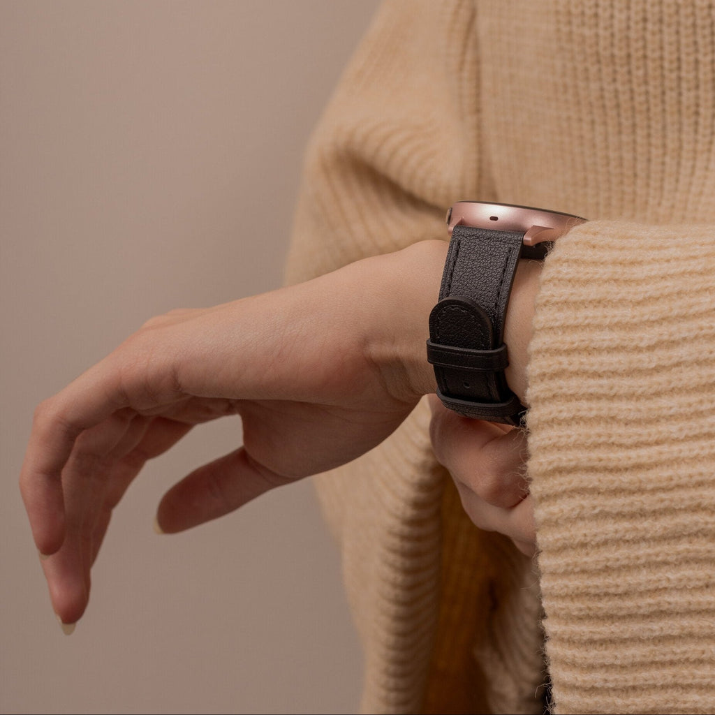 Modern Leren horlogebandje - 20mm - Zwart