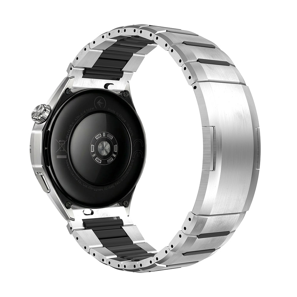 One Push Stalen Hybrid horlogebandje - 22mm - Titanium/zwart