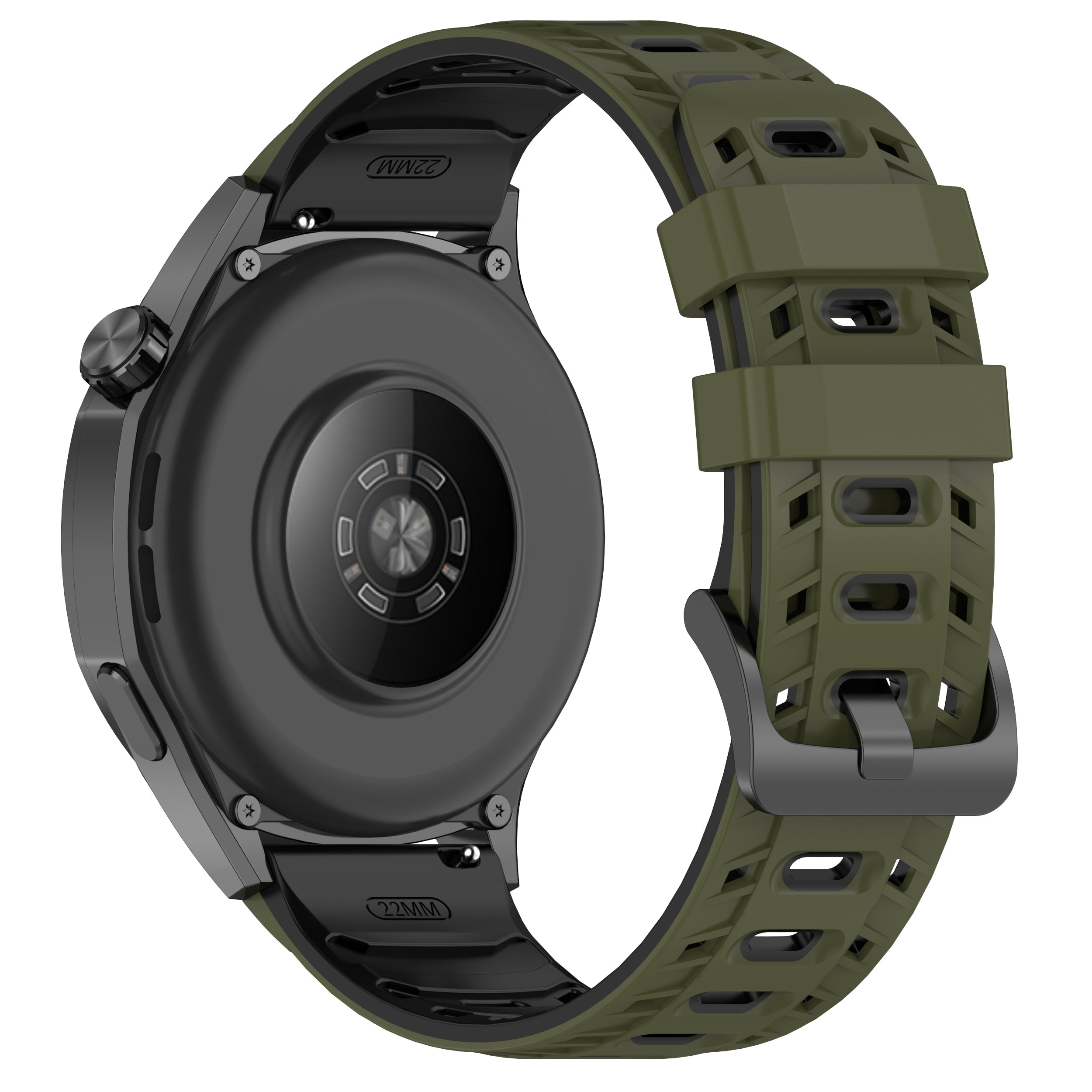 Mecha Sport horlogebandje - 22mm - Groen/zwart