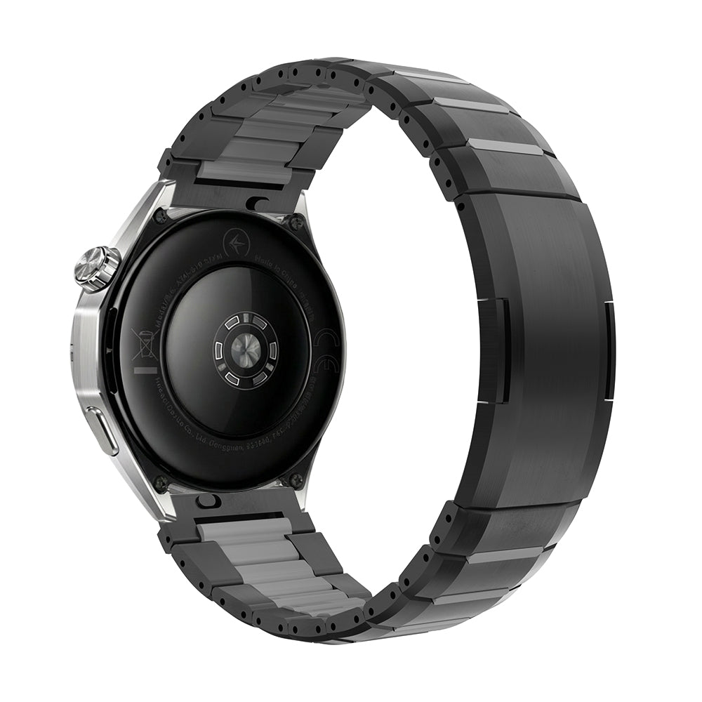 One Push Stalen Hybrid horlogebandje - 22mm - Zwart/grijs