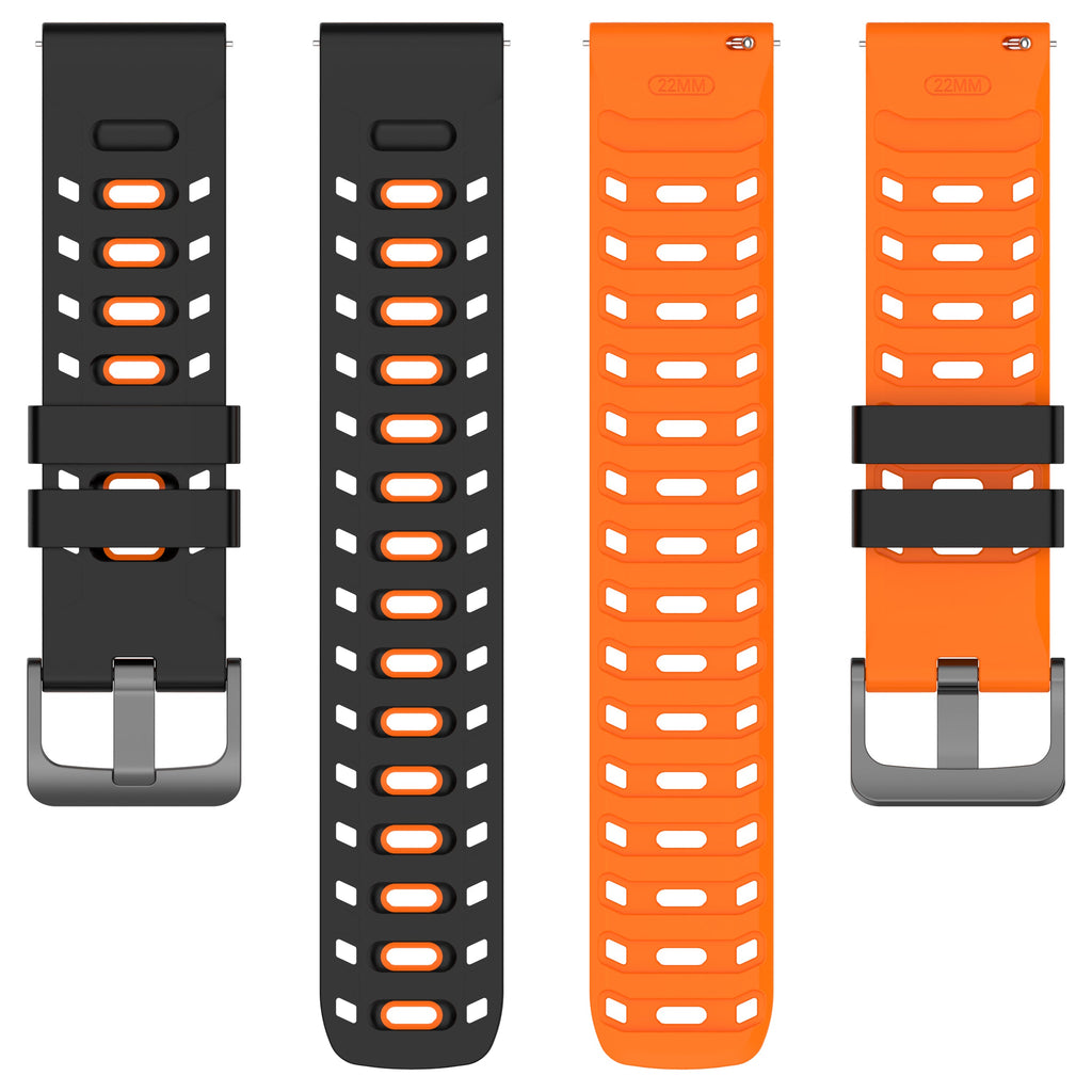 Mecha Sport horlogebandje - 22mm - Zwart/oranje
