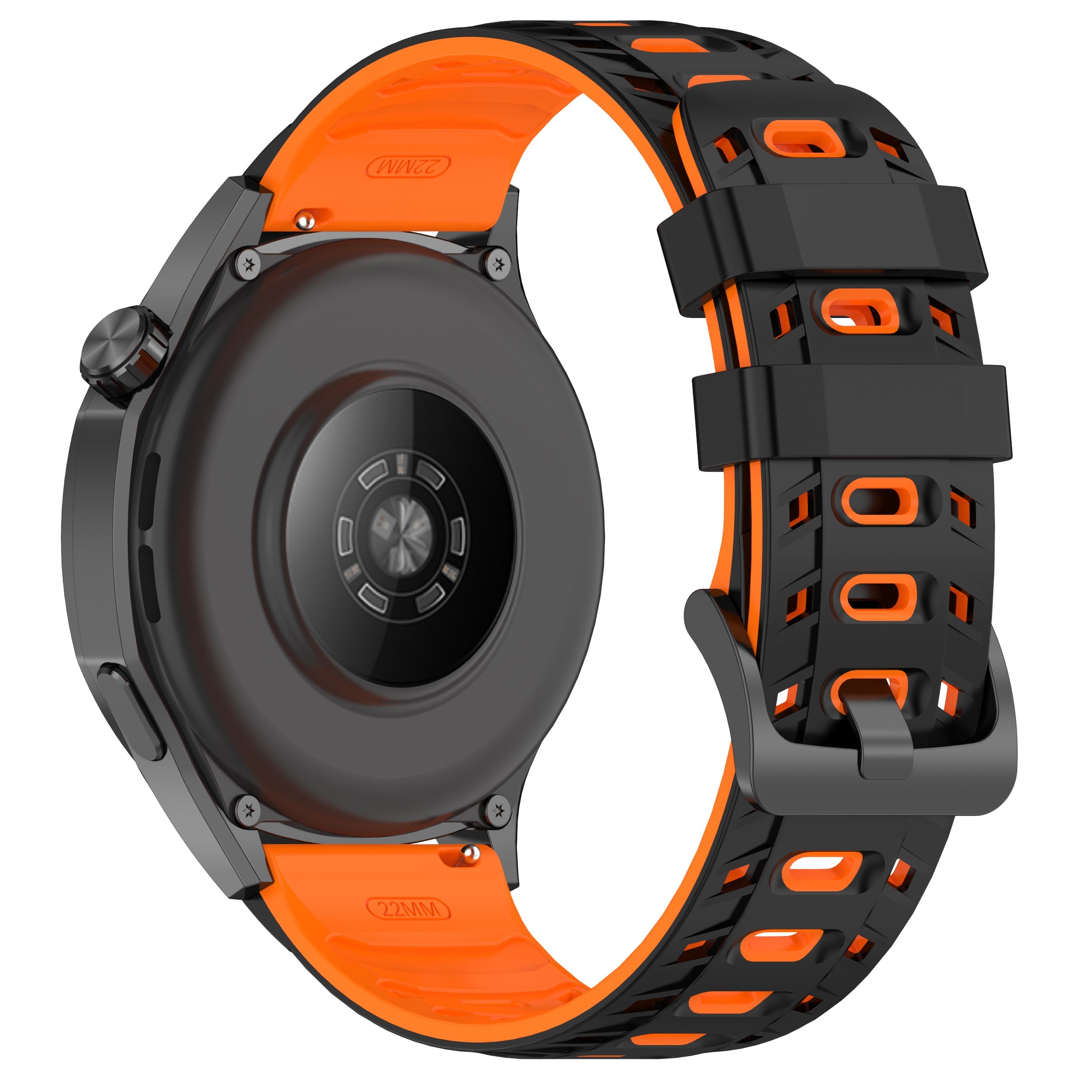 Mecha Sport horlogebandje - 22mm - Zwart/oranje