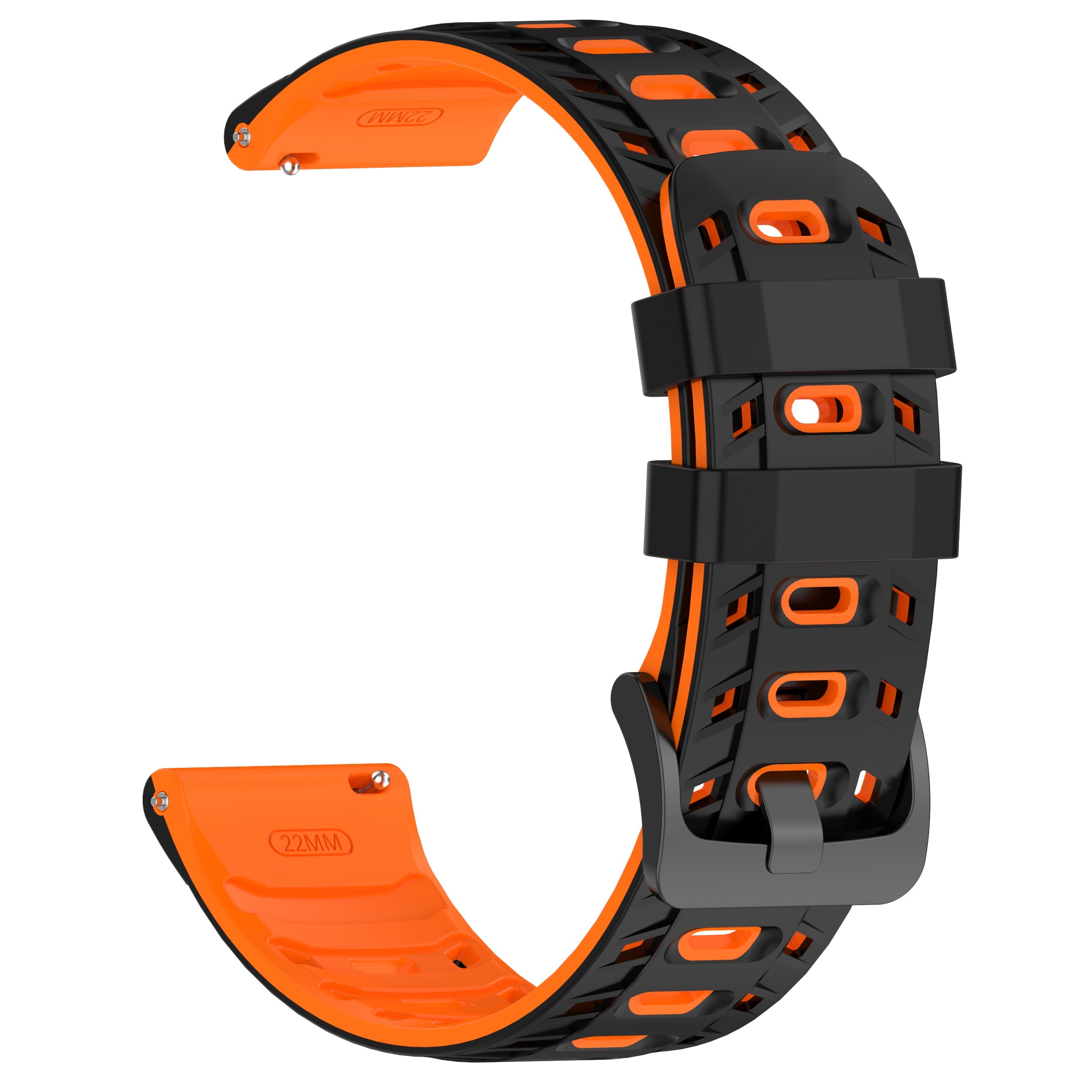 Mecha Sport horlogebandje - 22mm - Zwart/oranje