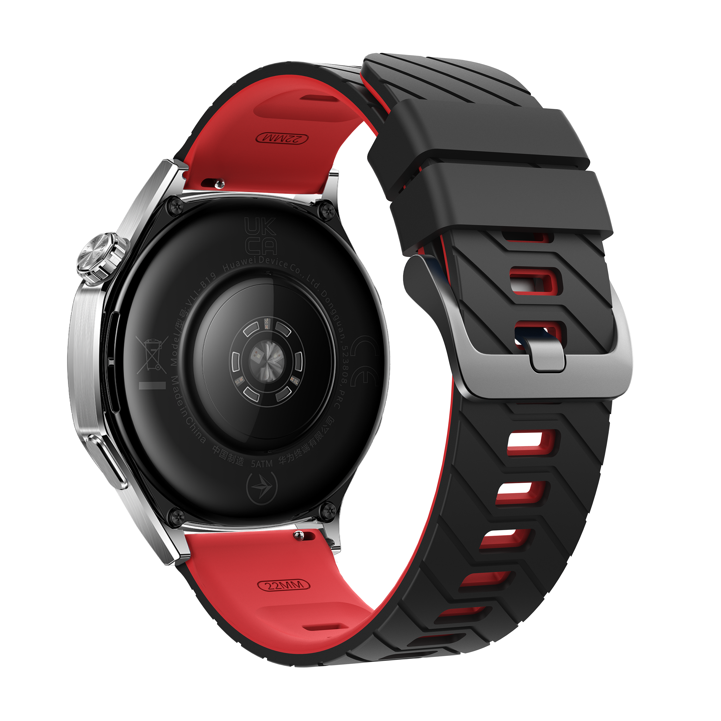 Twill Sport horlogebandje - 22mm - Zwart/rood