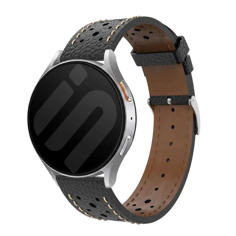 Zephyr Leren horlogebandje - 20mm - Zwart