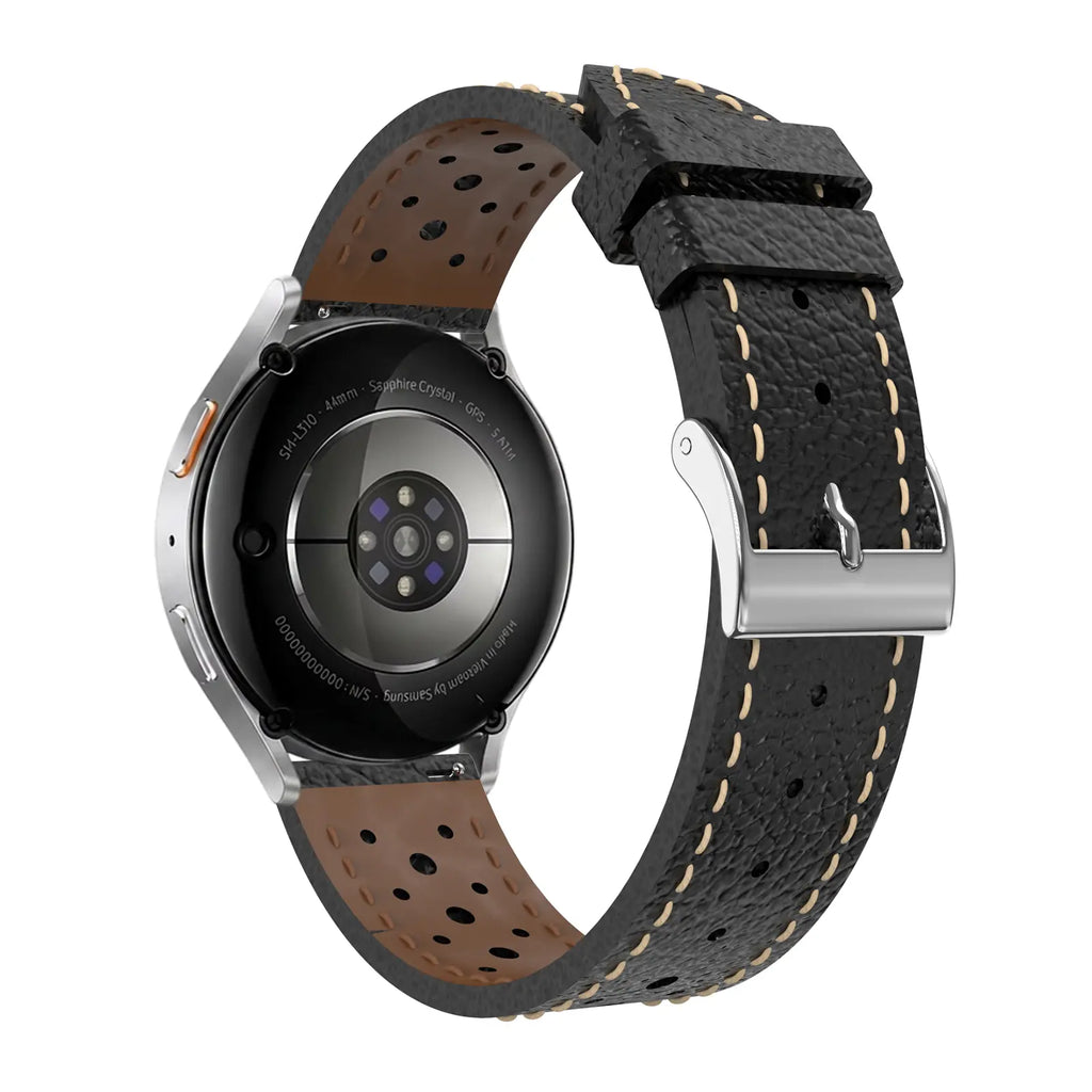 Zephyr Leren horlogebandje - 20mm - Zwart