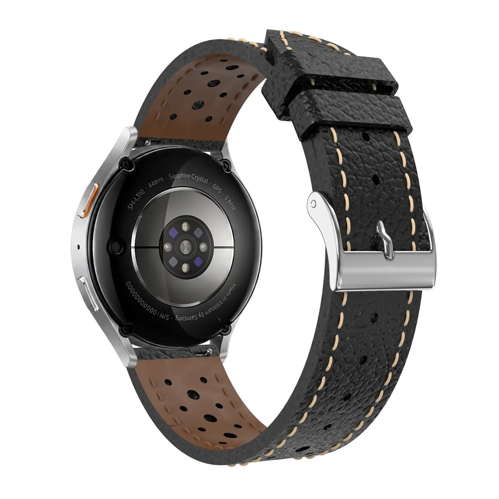 Zephyr Leren horlogebandje - 22mm - Zwart