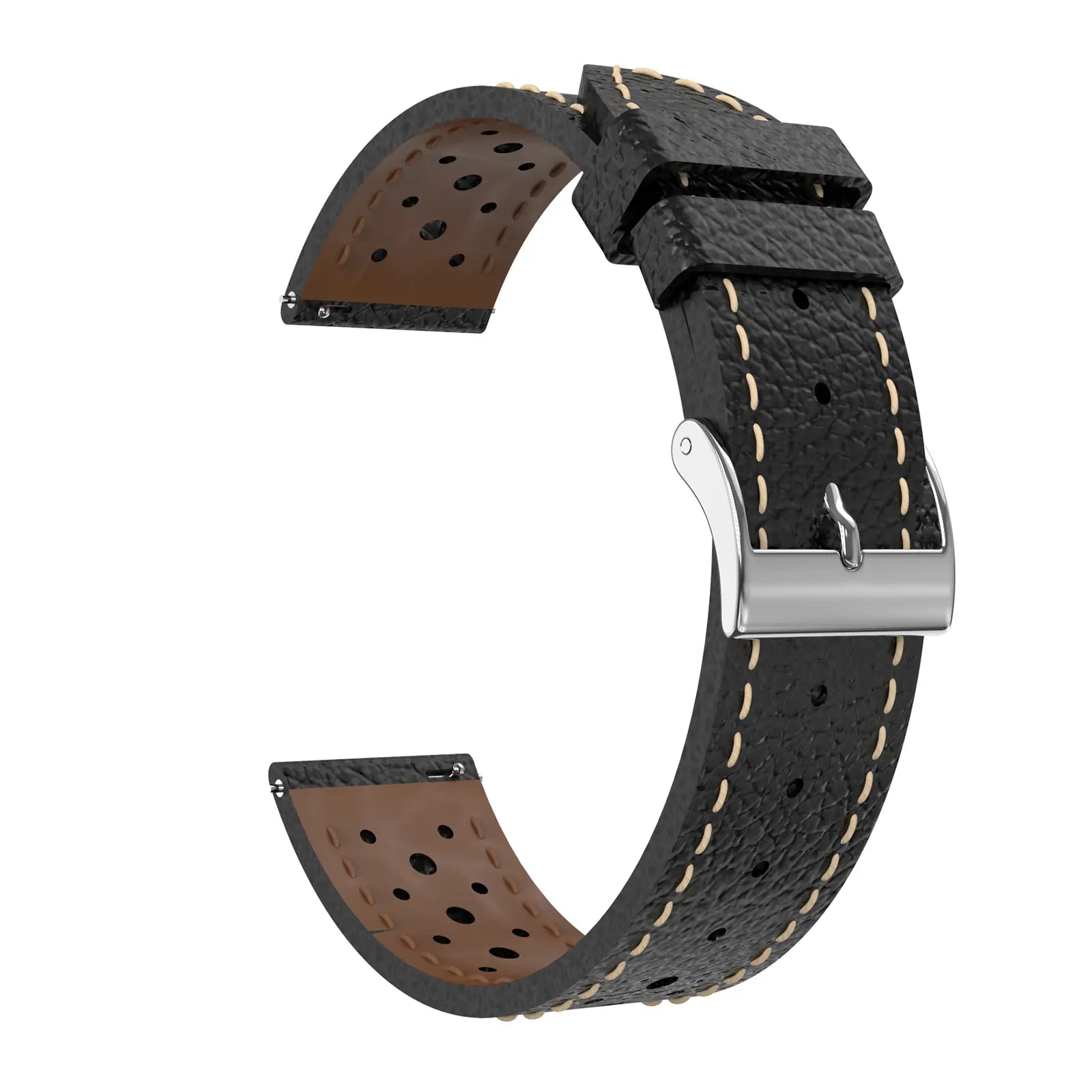 Zephyr Leren horlogebandje - 20mm - Zwart