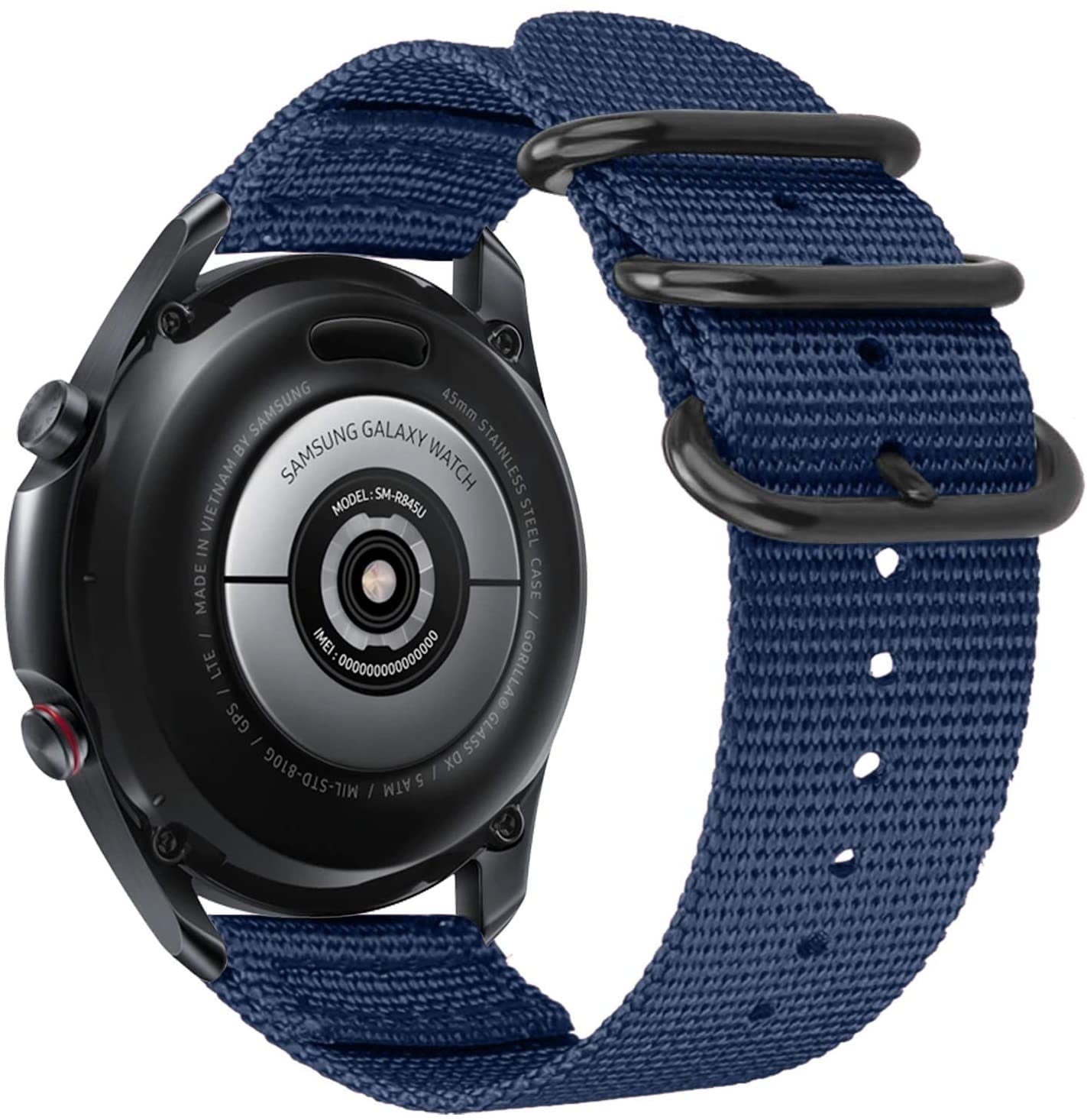 Nylon gesp horlogebandje - 20mm - Blauw