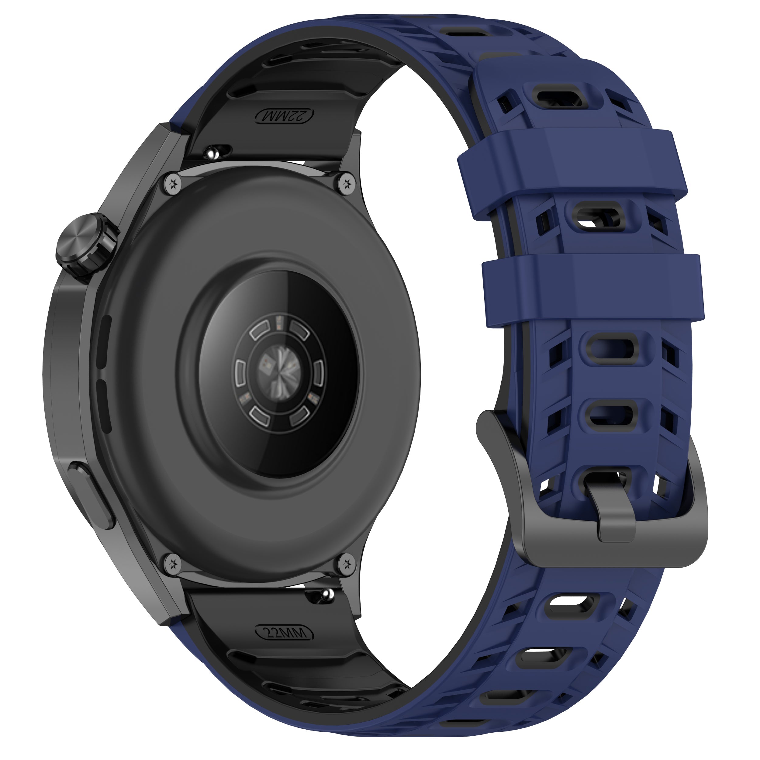 Mecha Sport horlogebandje - 22mm - Blauw/zwart