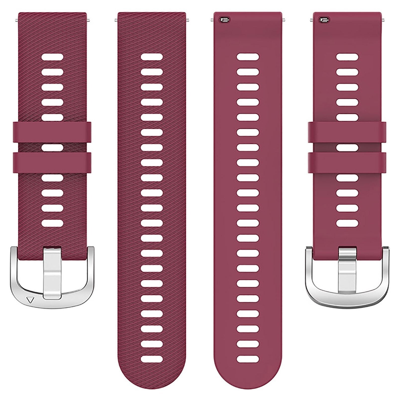 Siliconen horlogebandje - 22mm - Wijnrood