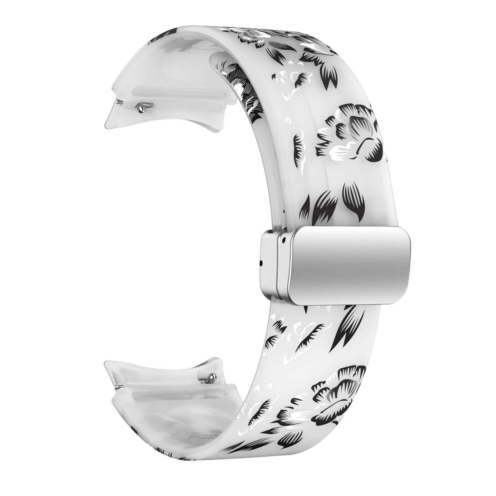 Magnetisch Print horlogebandje - 20mm - Transparent Flower