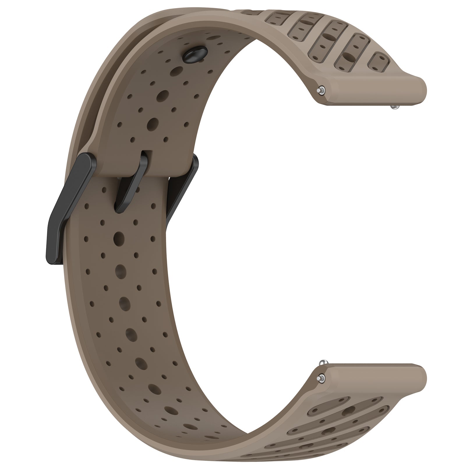 Striped Silicone horlogebandje - 22mm - Bruin