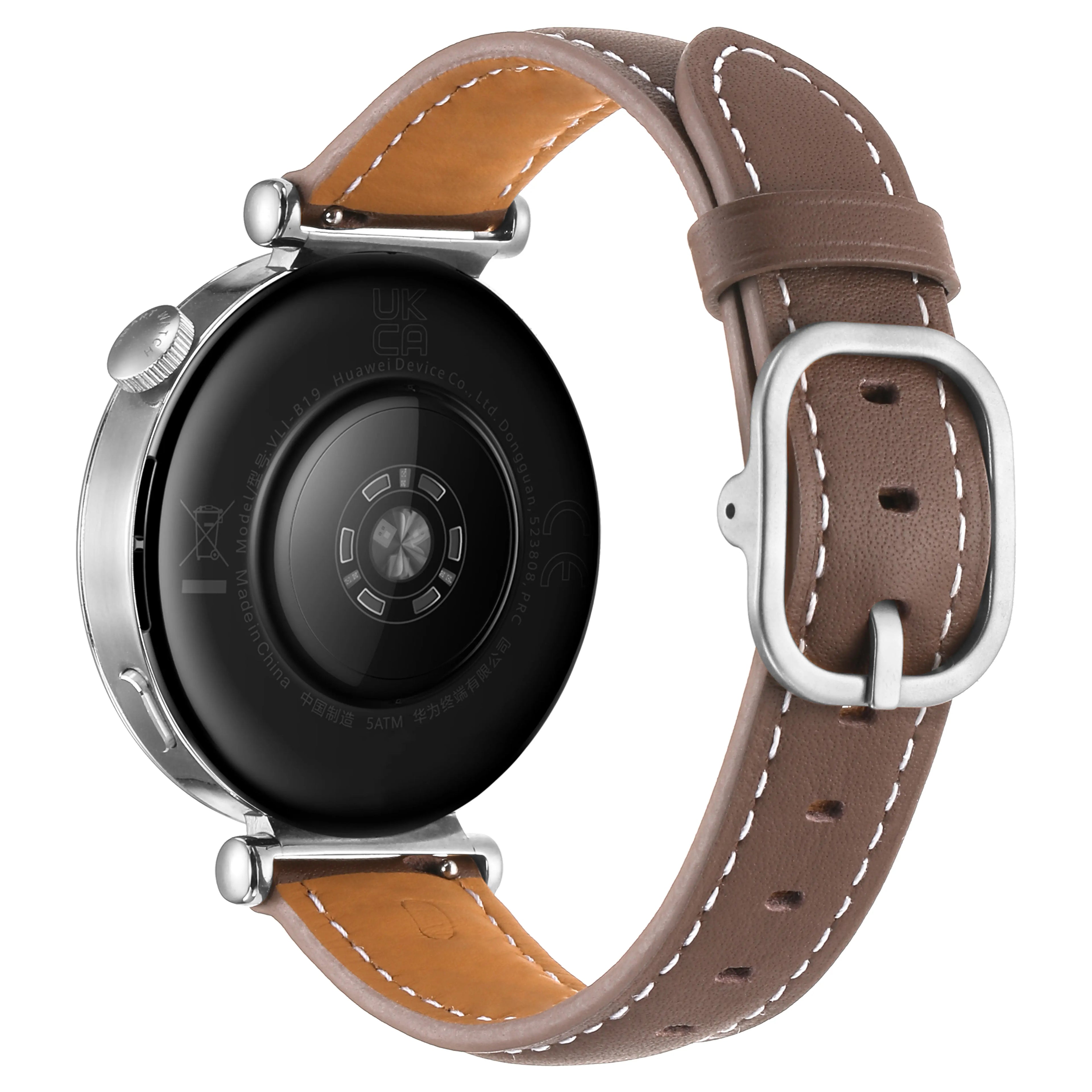 Square Leren horlogebandje - 18mm - Bruin