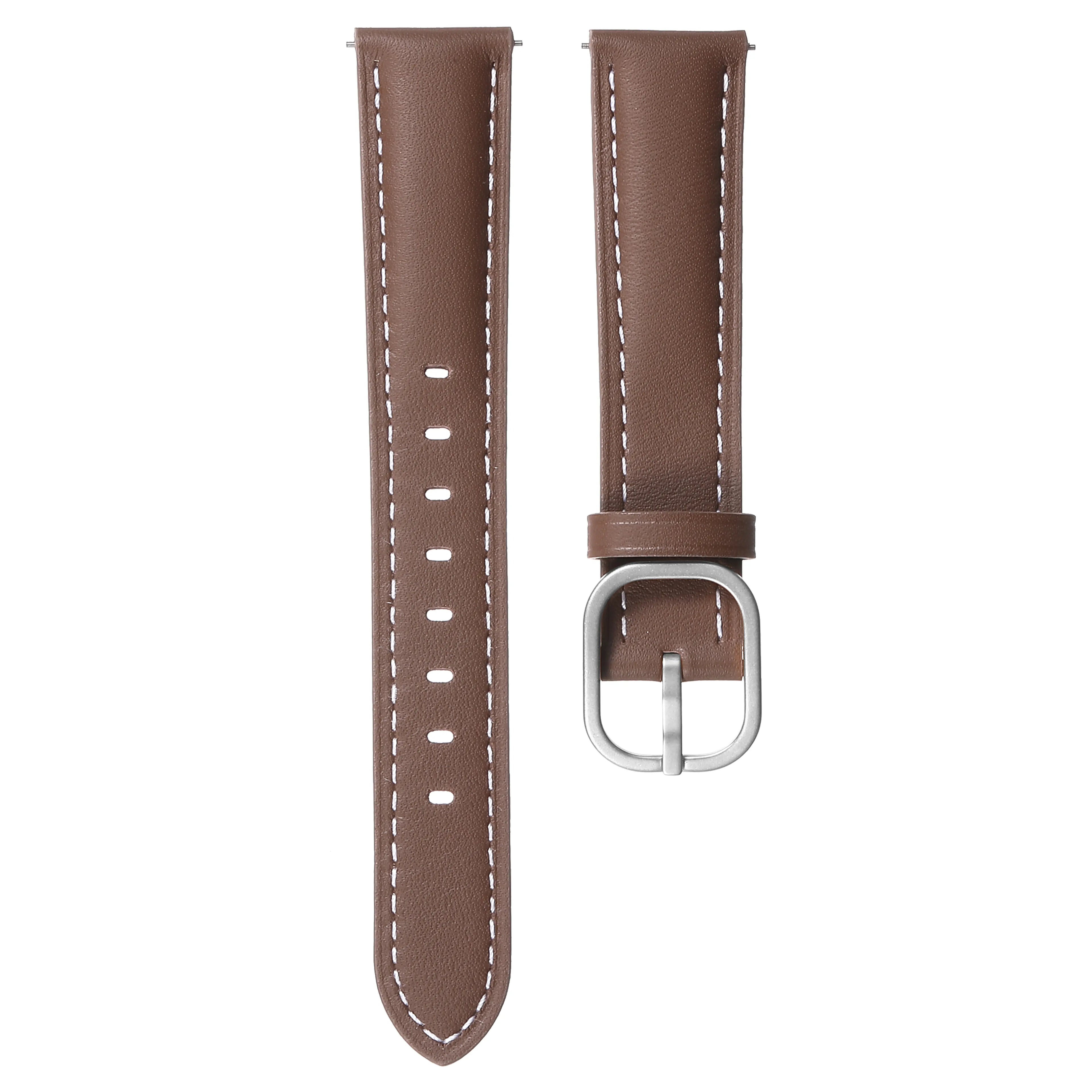 Square Leren horlogebandje - 18mm - Bruin