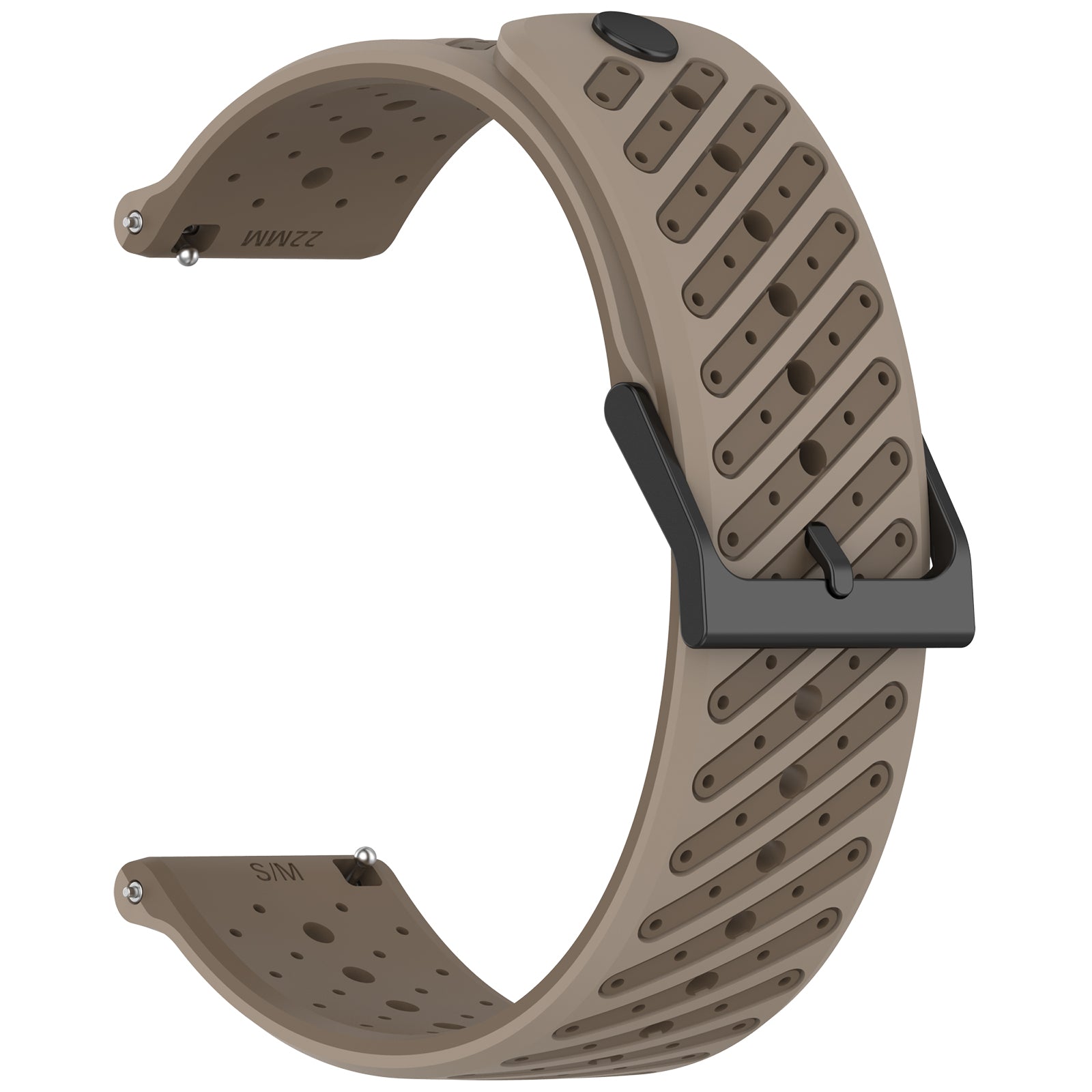 Striped Silicone horlogebandje - 22mm - Bruin