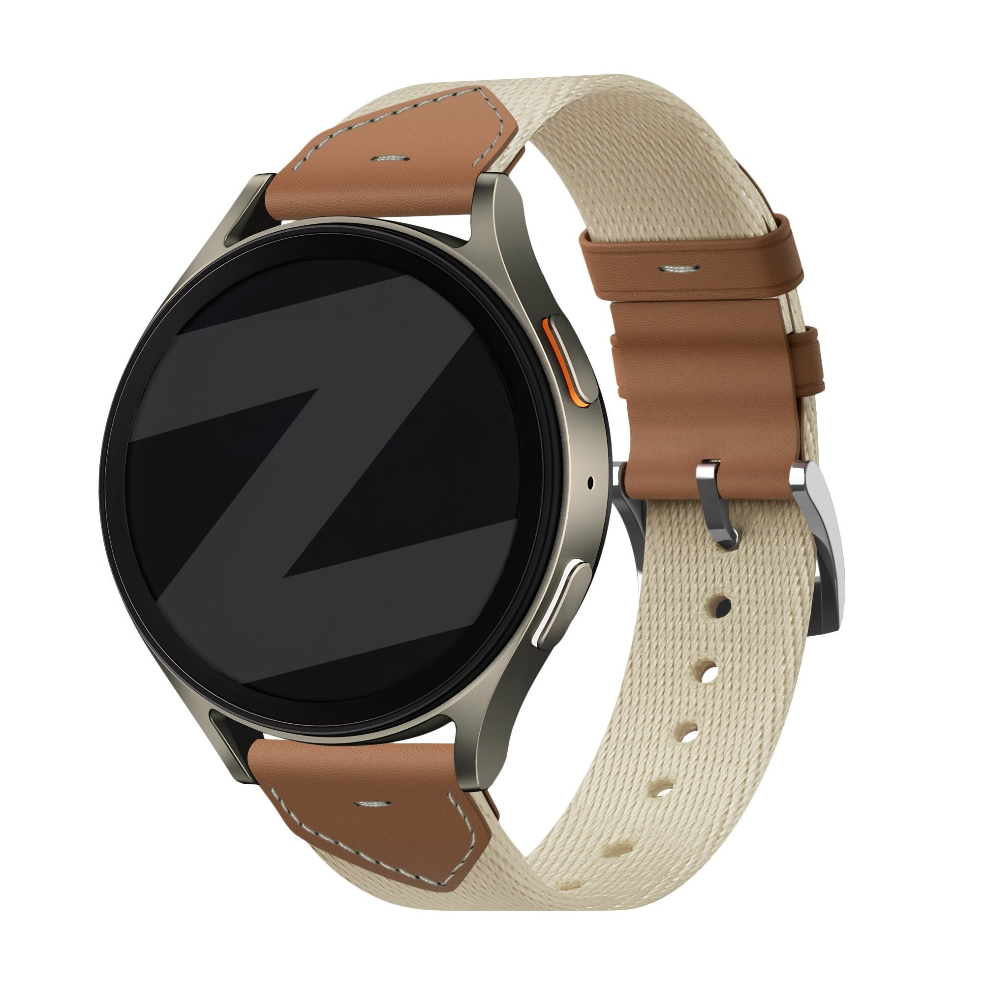 Leren Hybrid Easy Fit horlogebandje - 18mm - Beige/bruin