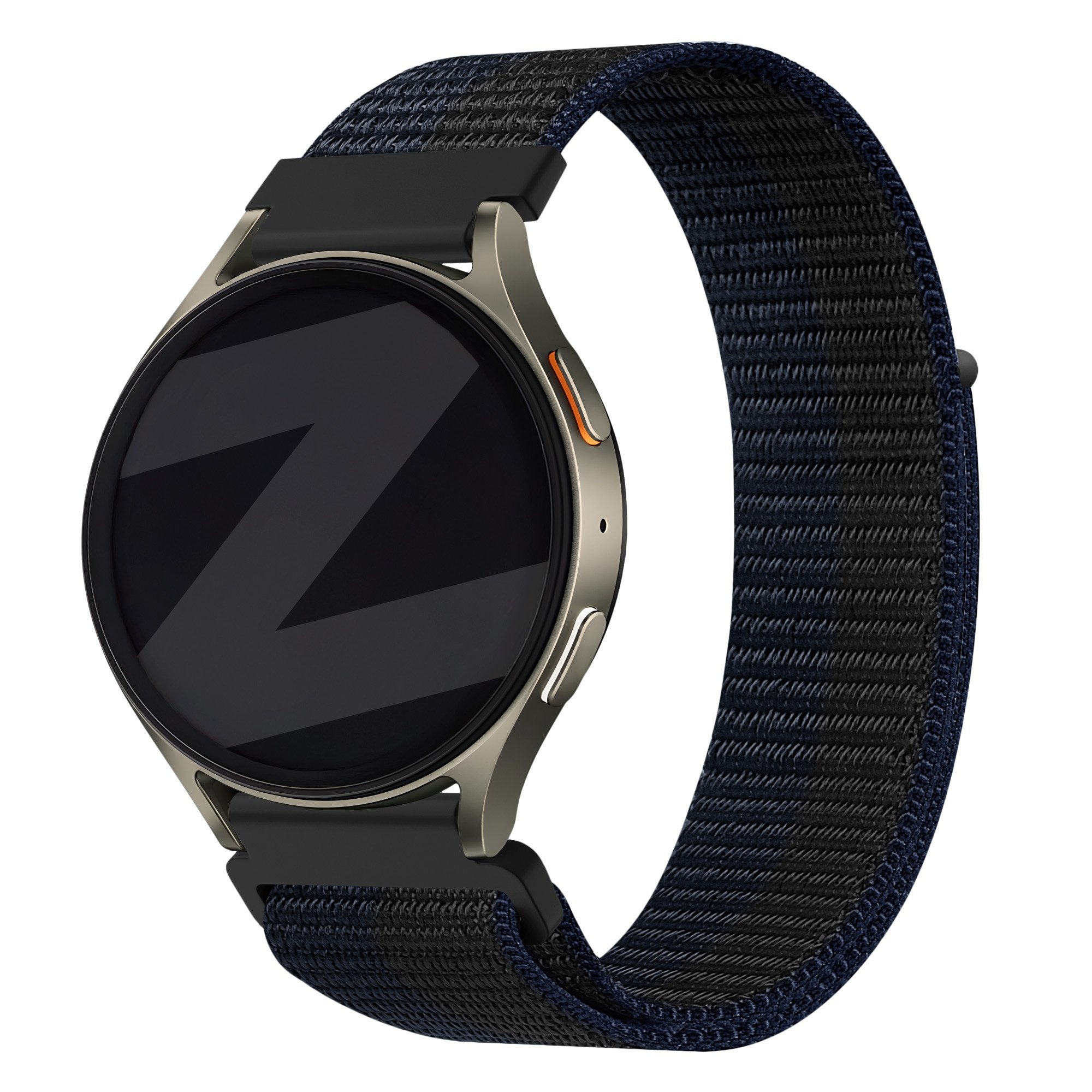 Nylon Easy fit horlogebandje - 20mm - Zwart/blauw