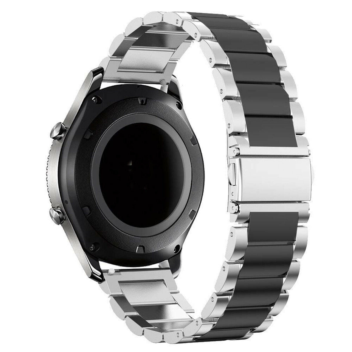 Stalen horlogebandje - 20mm - Zilver/zwart