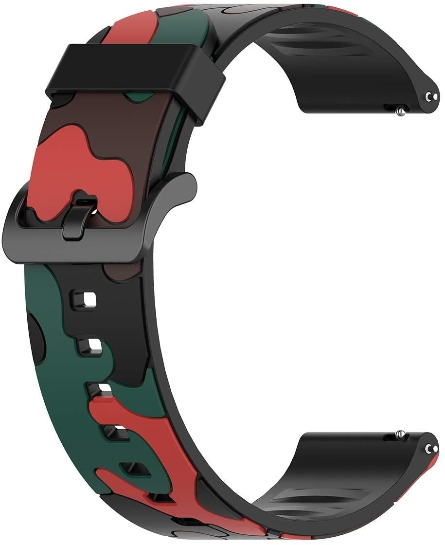 Camouflage horlogebandje - 20mm - Rood