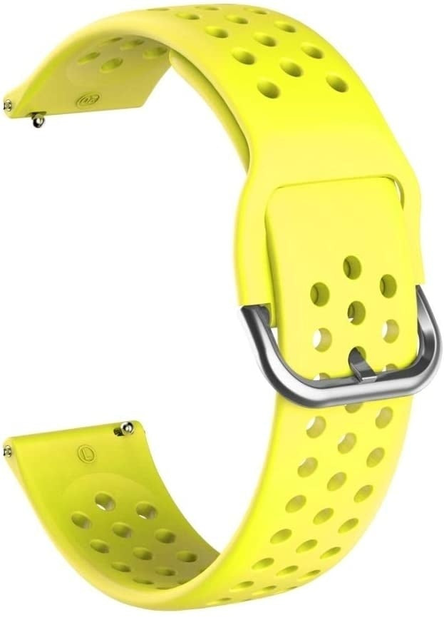 Siliconen met gaatjes horlogebandje - 20mm - Geel