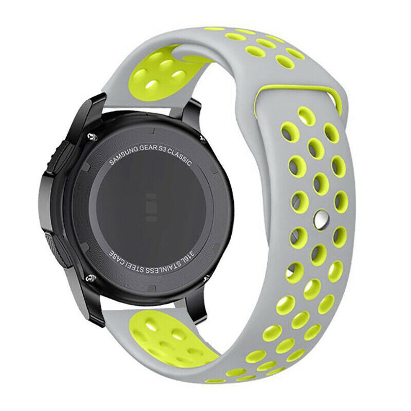 Sport horlogebandje - 20mm - Grijs/geel
