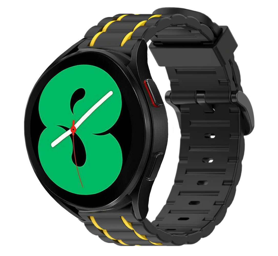Sport gesp horlogebandje - 20mm - Zwart/geel