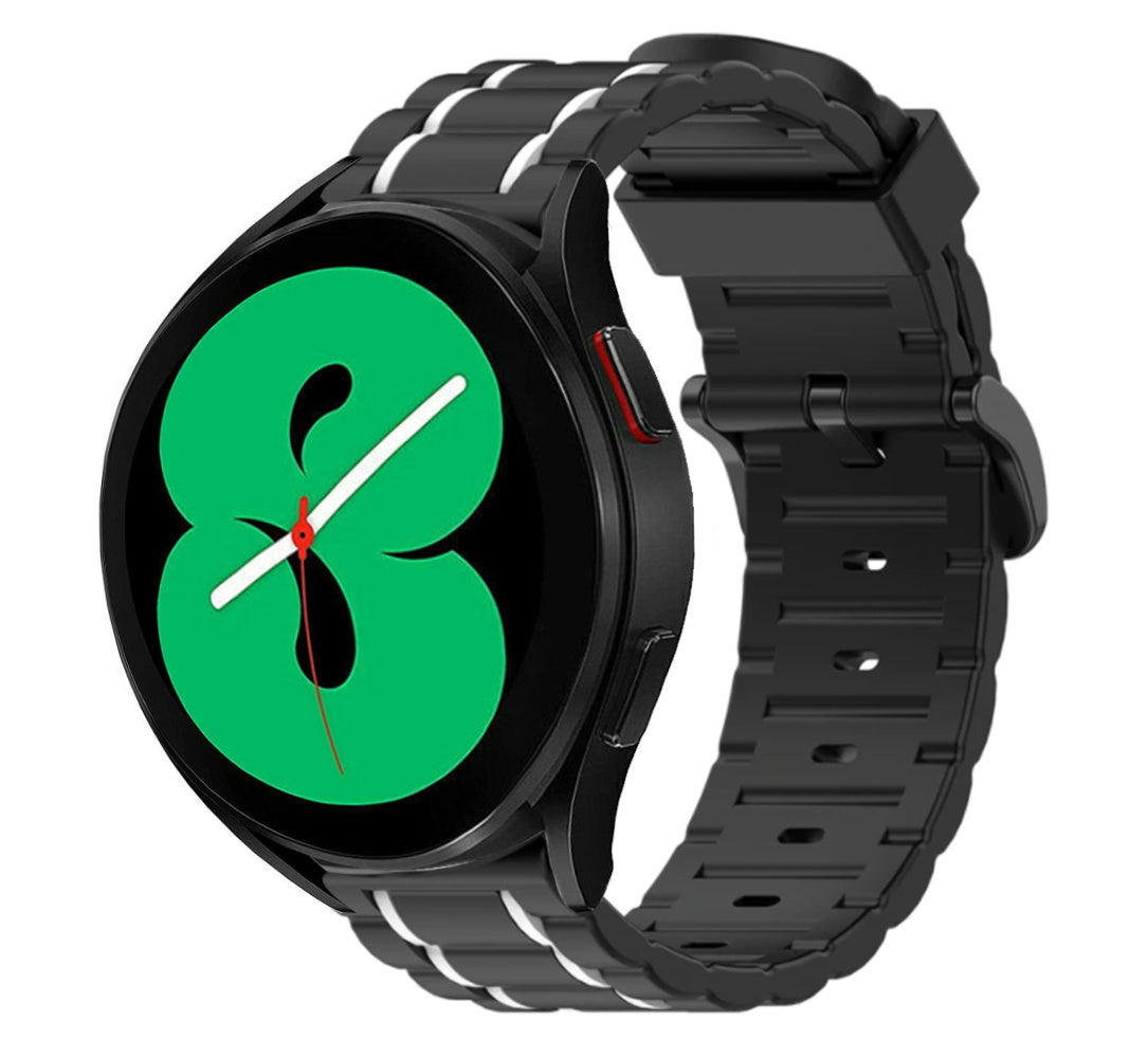 Sport gesp horlogebandje - 20mm - Zwart/wit