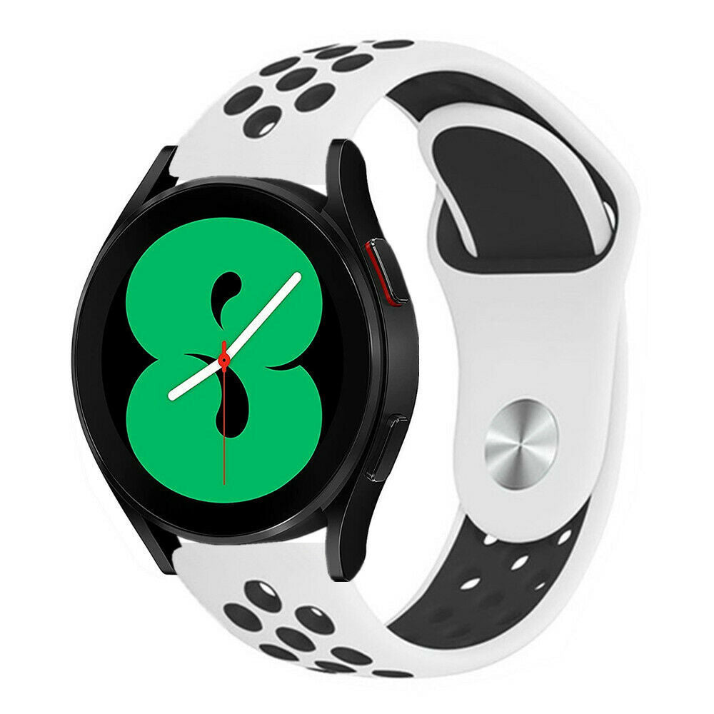 Sport horlogebandje - 20mm - Wit/zwart