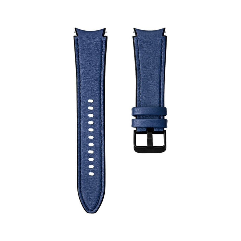 Hybrid Leren horlogebandje - 20mm - Donkerblauw