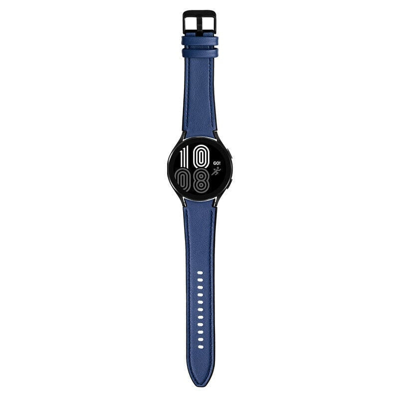 Hybrid Leren horlogebandje - 20mm - Donkerblauw