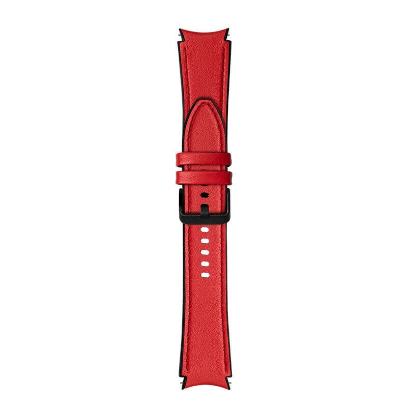 Hybrid Leren horlogebandje - 20mm - Rood