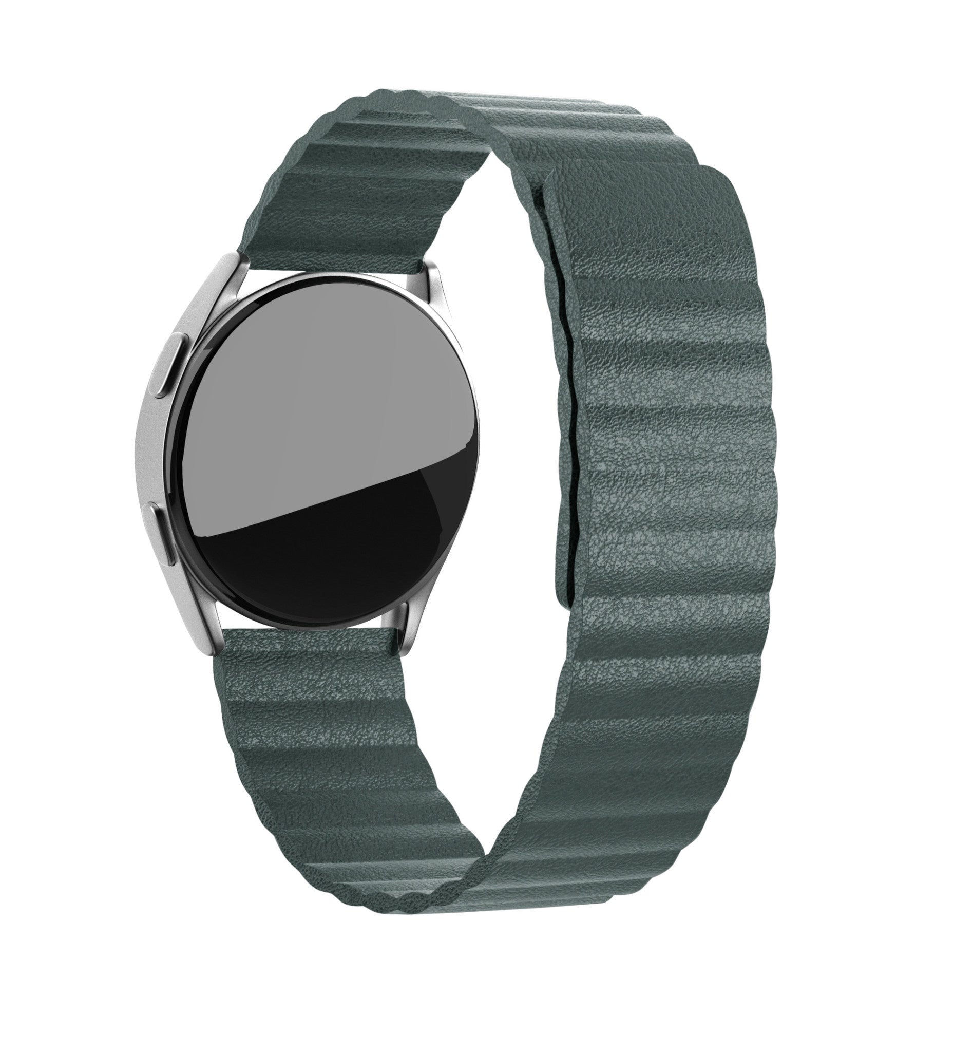 Leren Loop horlogebandje - 20mm - Dennengroen