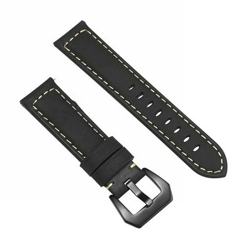 Leren horlogebandje - 20mm - Zwart