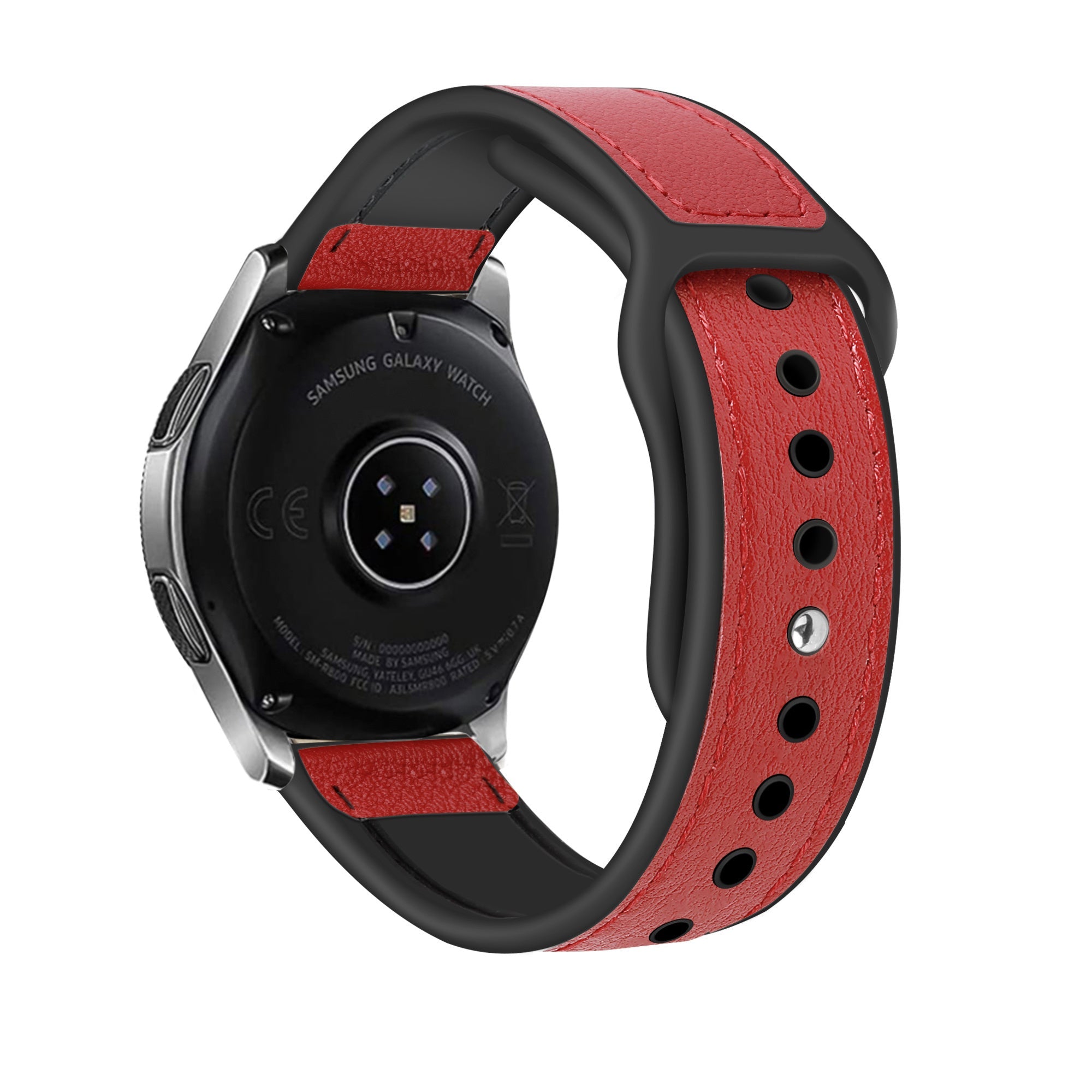 Leren Hybrid horlogebandje - 20mm - Rood