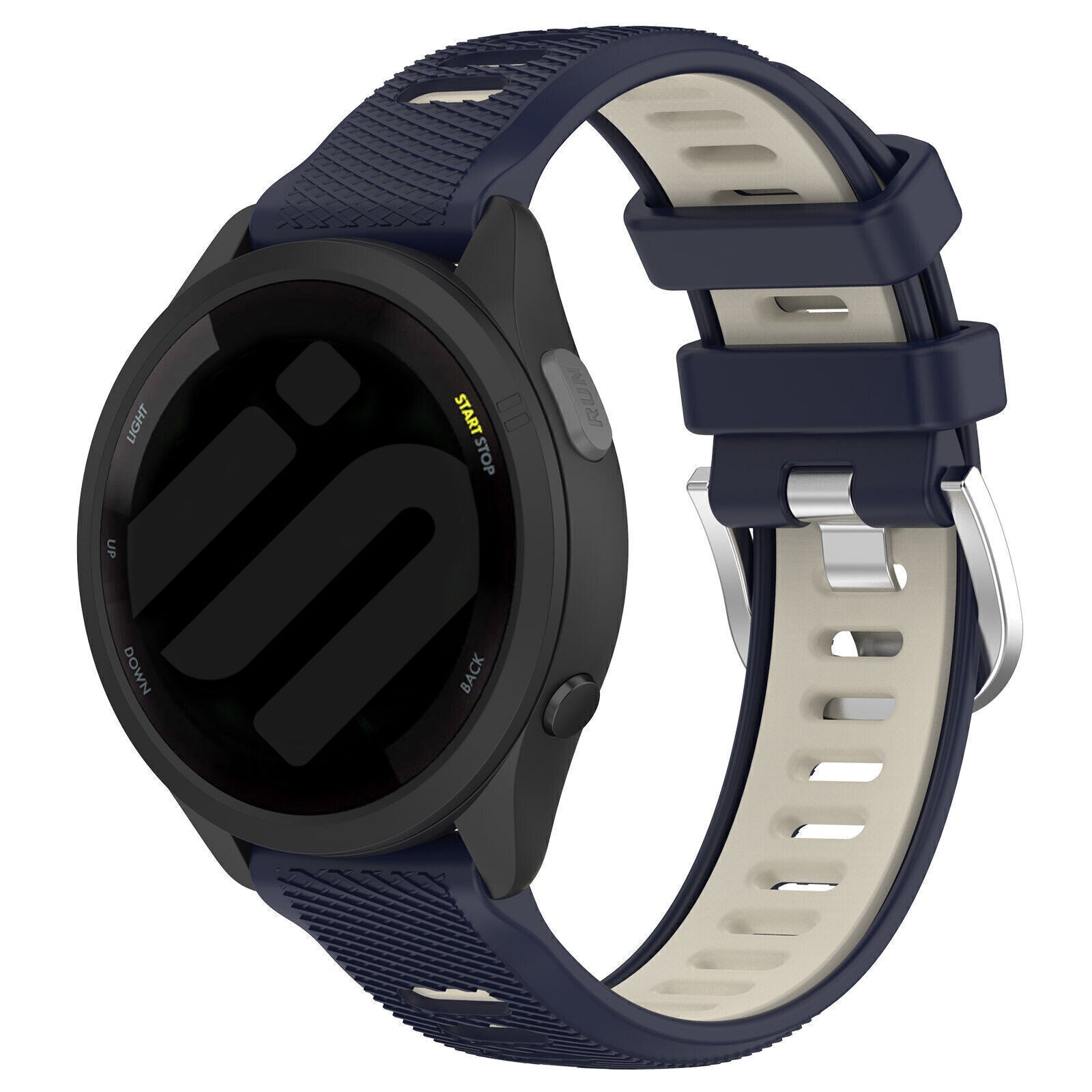 Sport Gesp horlogebandje - 22mm - Donkerblauw/beige