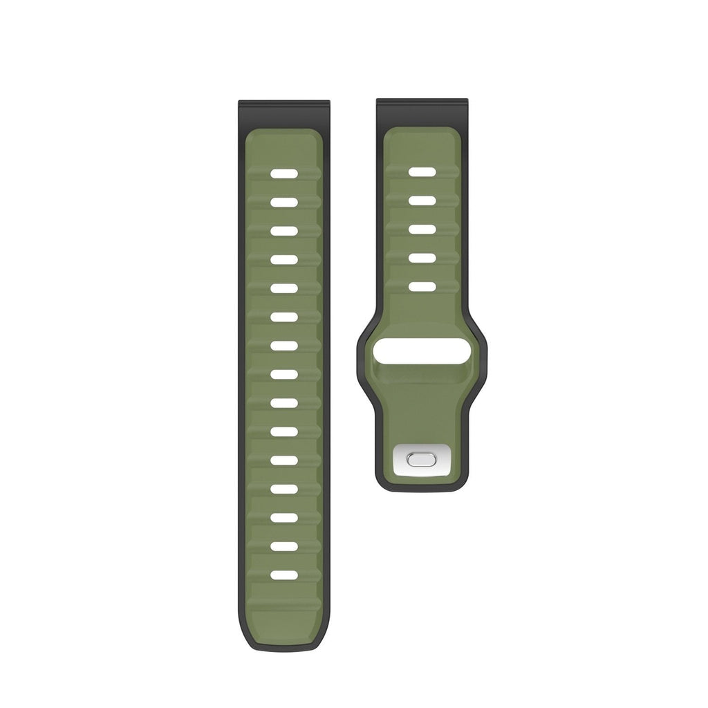 Outdoor duo siliconen horlogebandje - 20mm - Groen/zwart