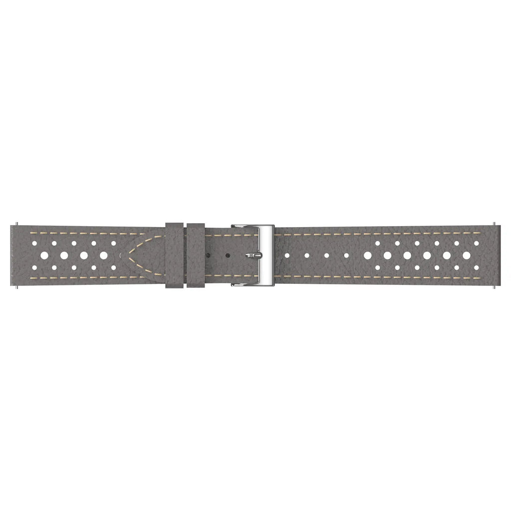 Zephyr Leren horlogebandje - 22mm - Grijs
