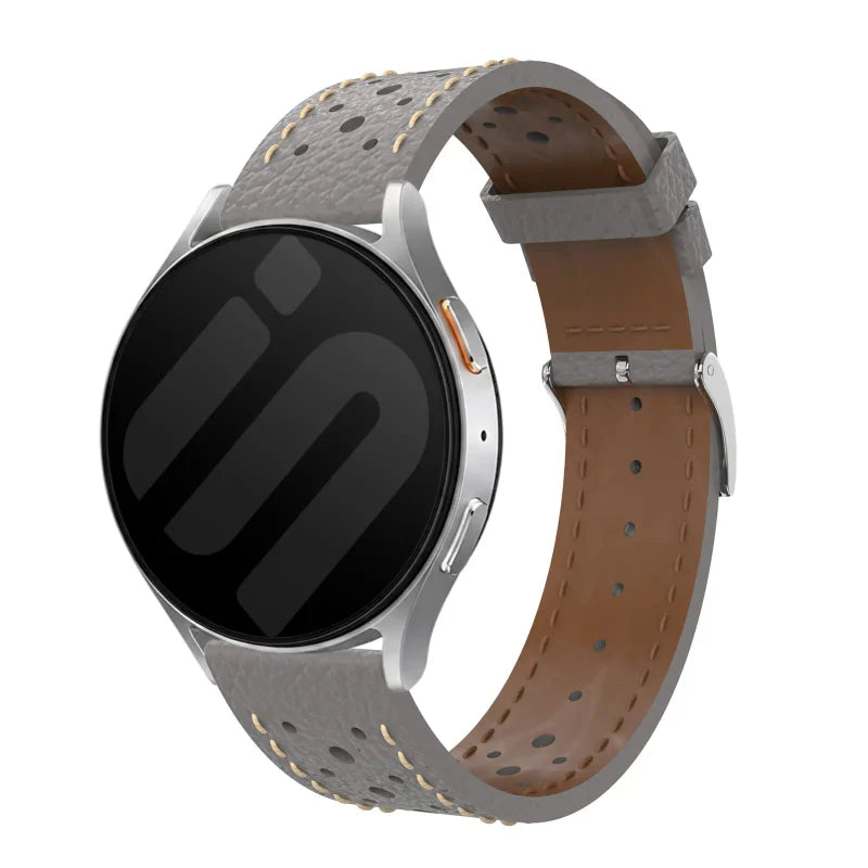Zephyr Leren horlogebandje - 22mm - Grijs