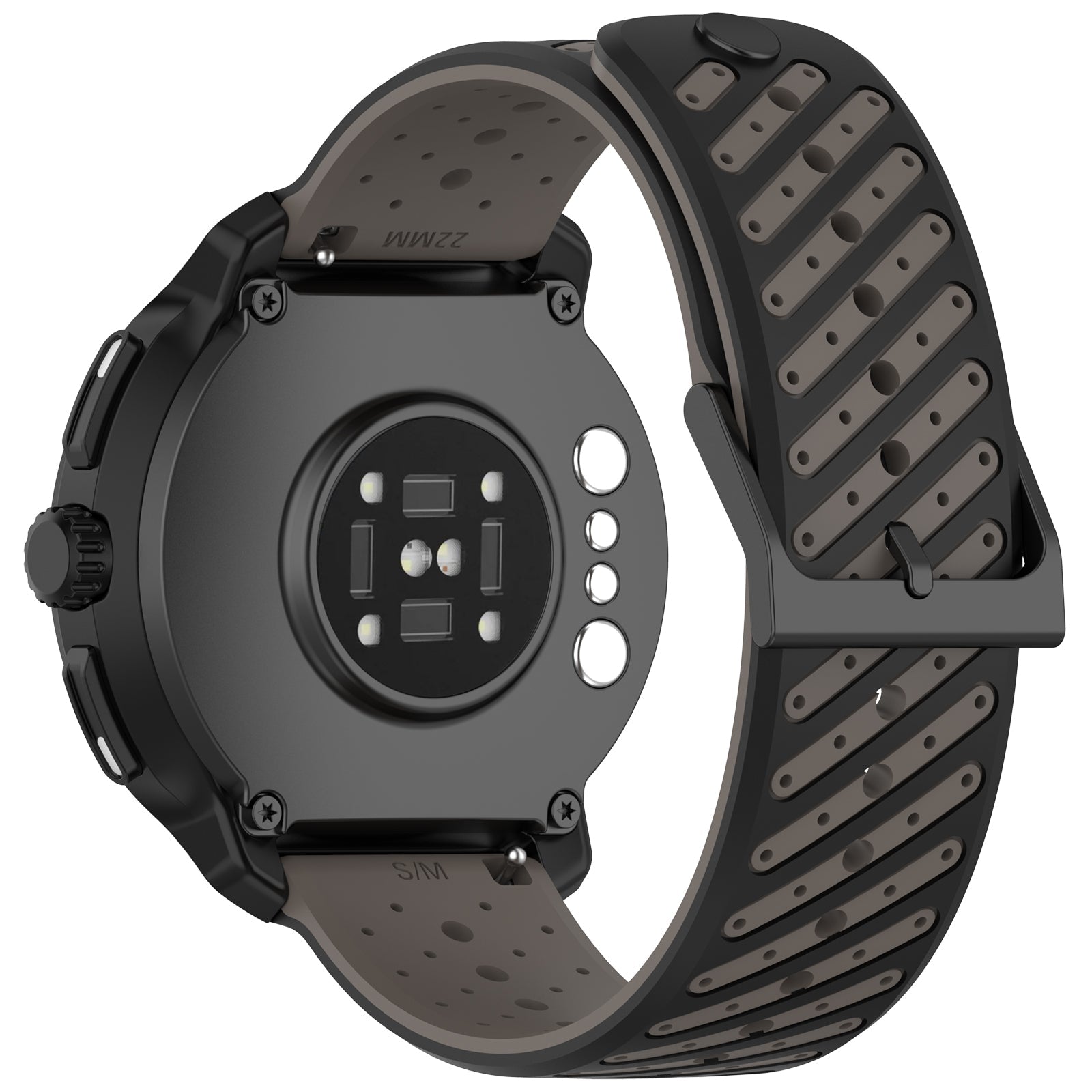Striped Silicone horlogebandje - 22mm - Grijs