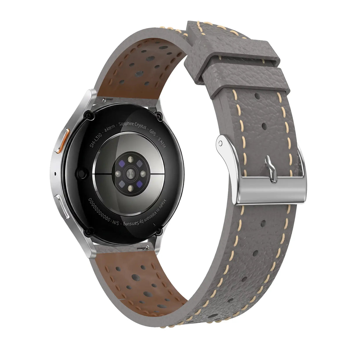 Zephyr Leren horlogebandje - 20mm - Grijs
