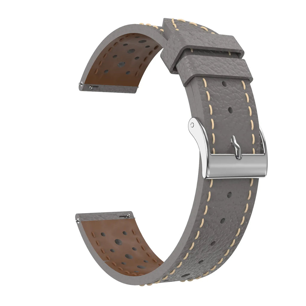 Zephyr Leren horlogebandje - 22mm - Grijs
