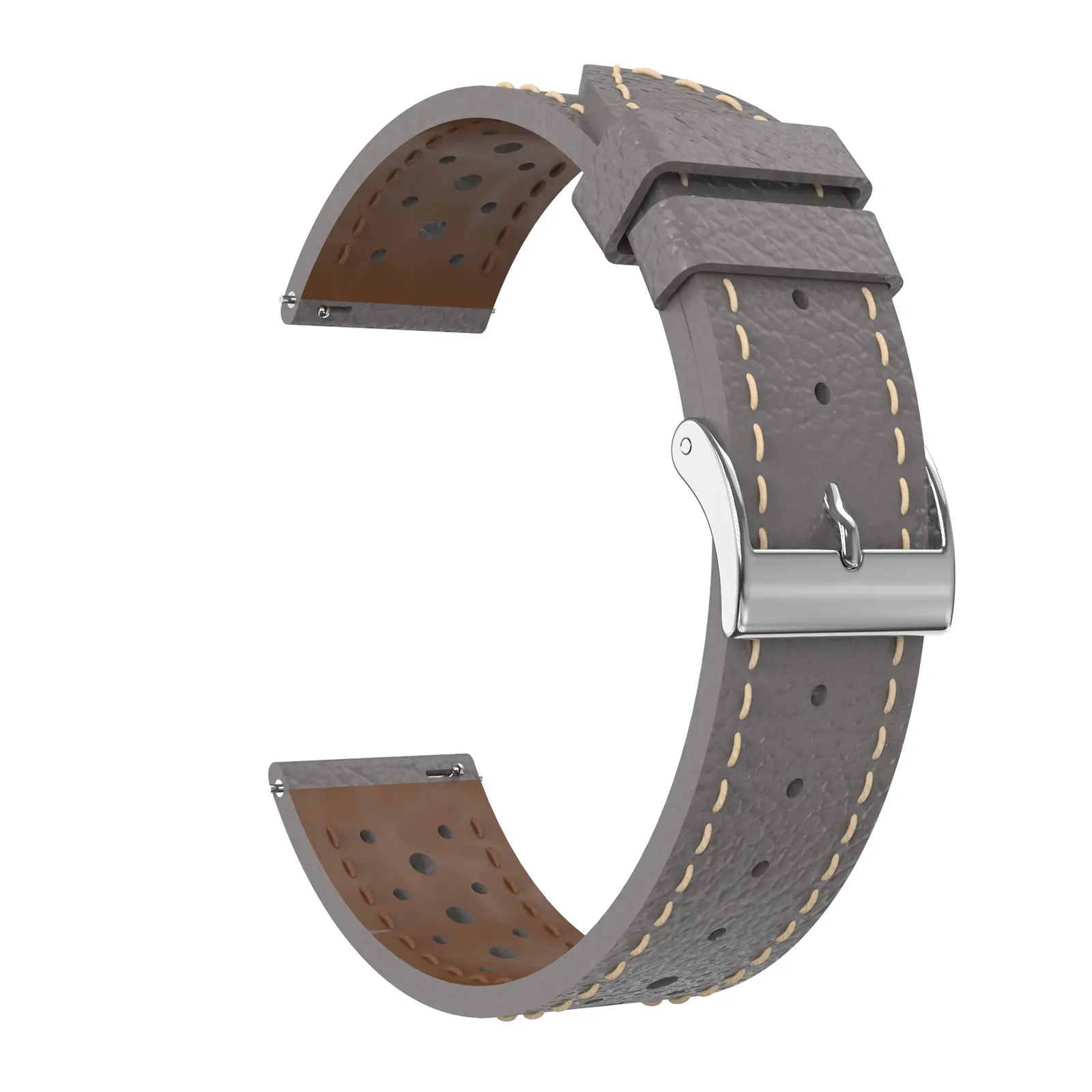 Zephyr Leren horlogebandje - 22mm - Grijs